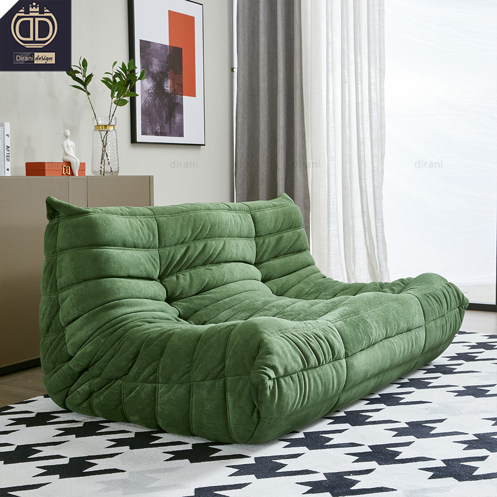 love seat double bean style two seat sofa 2 seater suede velvet green sofa for sale