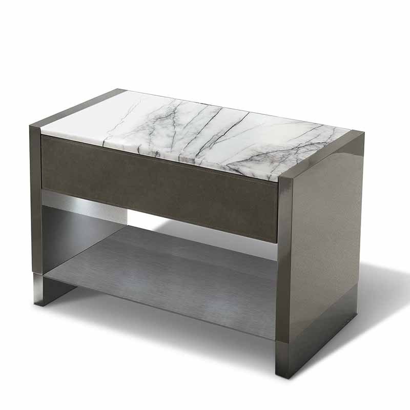 super modern home furniture black function hidden secret space marble top bedroom luxury night stand bedside table