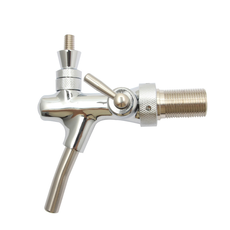 Draft Beer Adjustable Faucet - Beer Faucet, Flow Controller, Chrome Plating Shank G5/8 faucet tap