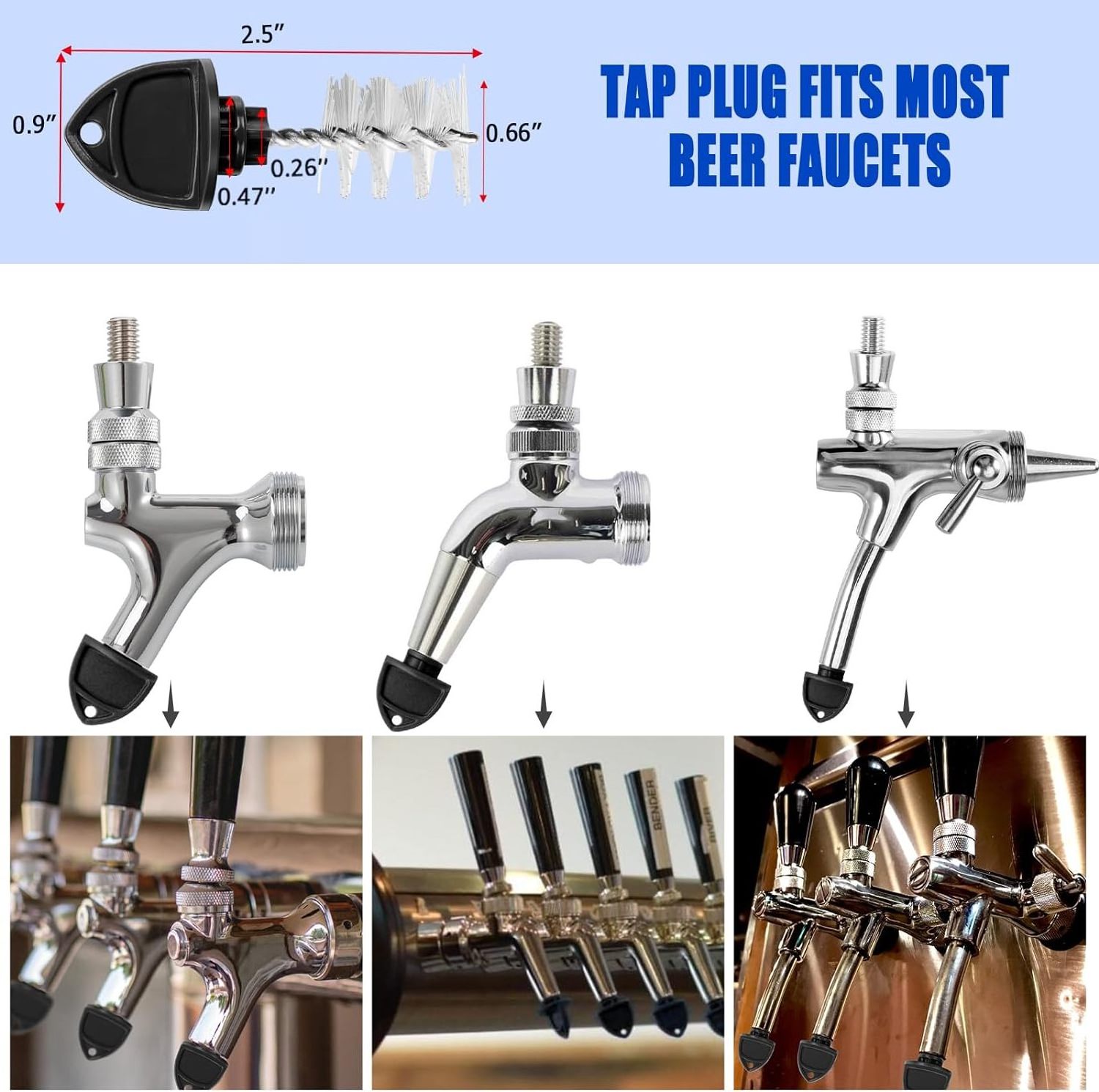 8pcs Beer Tap Plug Brush Kit