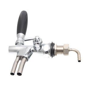 Wholesale style stainless steel double beer tap faucet for barrel keg