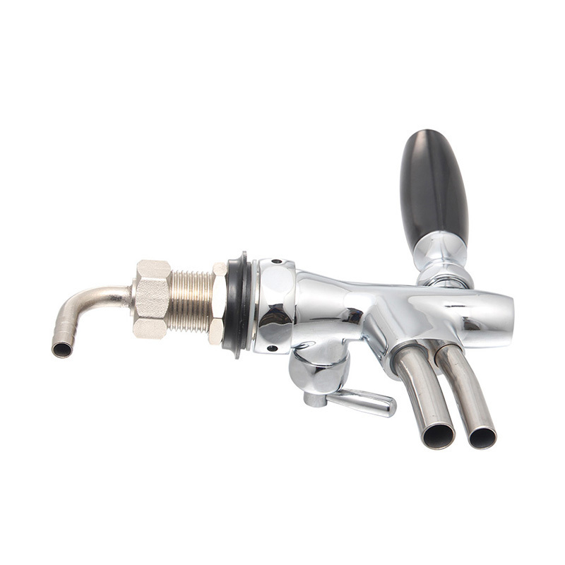 Wholesale style stainless steel double beer tap faucet for barrel keg