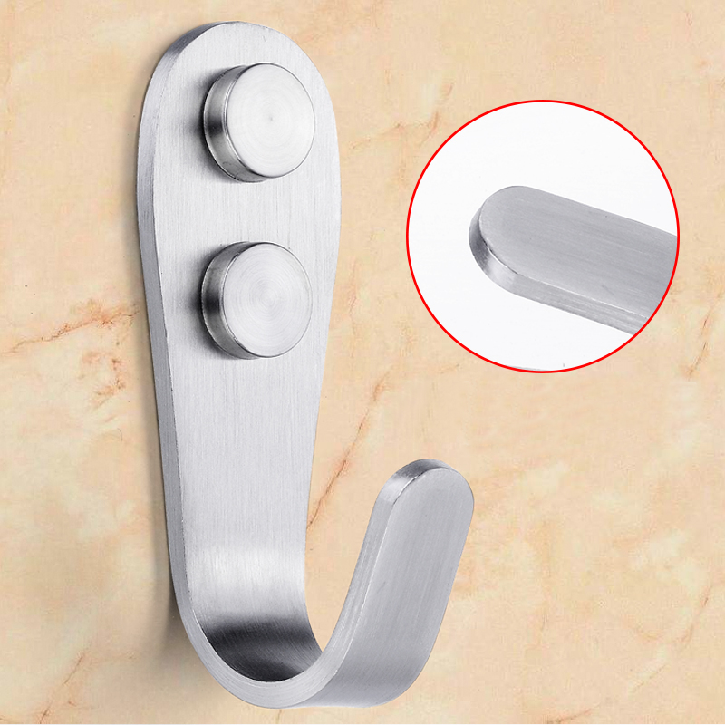 Wholesale Cheap Stainless Steel Door Rear Single Hook Clothes And Hats Hook Bathroom Kitchen Wall Row Hook