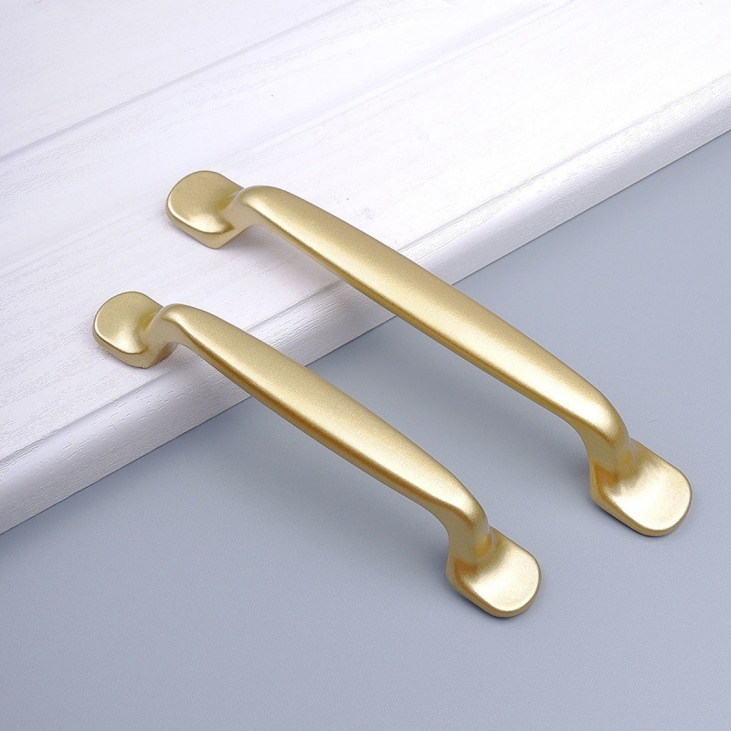 Furniture Decorative Drawer Wardrobe Door Pulls Handle Knob Kitchen Hardware Brushed Brass Gold Cabinet Handles