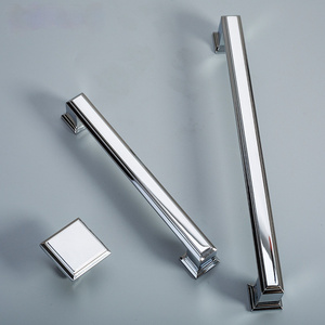 Modern Cabinet Handles Square Furniture Hardware Stainless Steel Kitchen Door Knob Cupboard Wardrobe Drawer Pulls