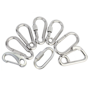 Customized Security Buckle Gourd Spring Hook Stainless Steel Carabiner Snap Hook With Eyelet