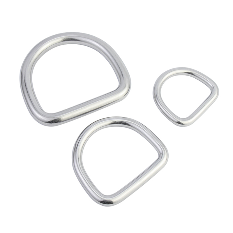 Factory Custom Size Stainless Steel Silver Ring For Bag Dog Collars Welded Seamless D Ring