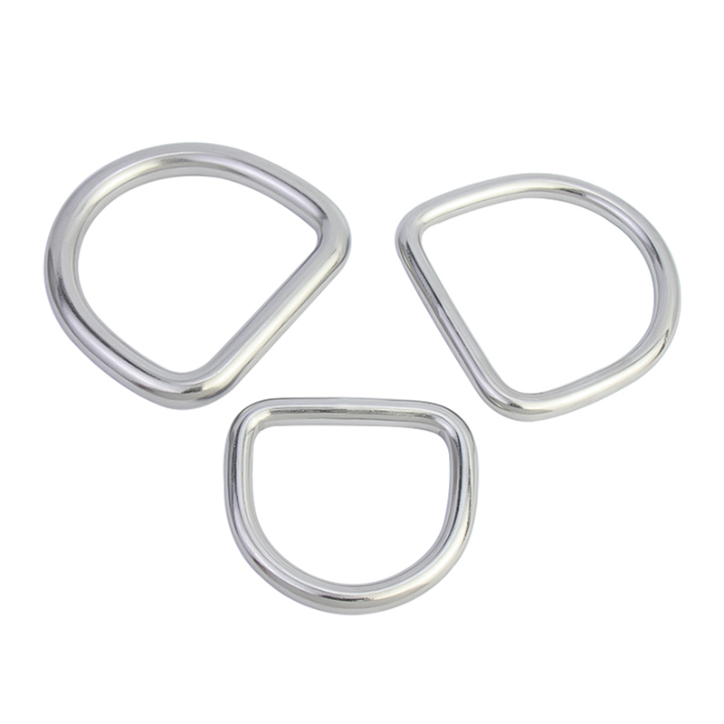 Factory Custom Size Stainless Steel Silver Ring For Bag Dog Collars Welded Seamless D Ring