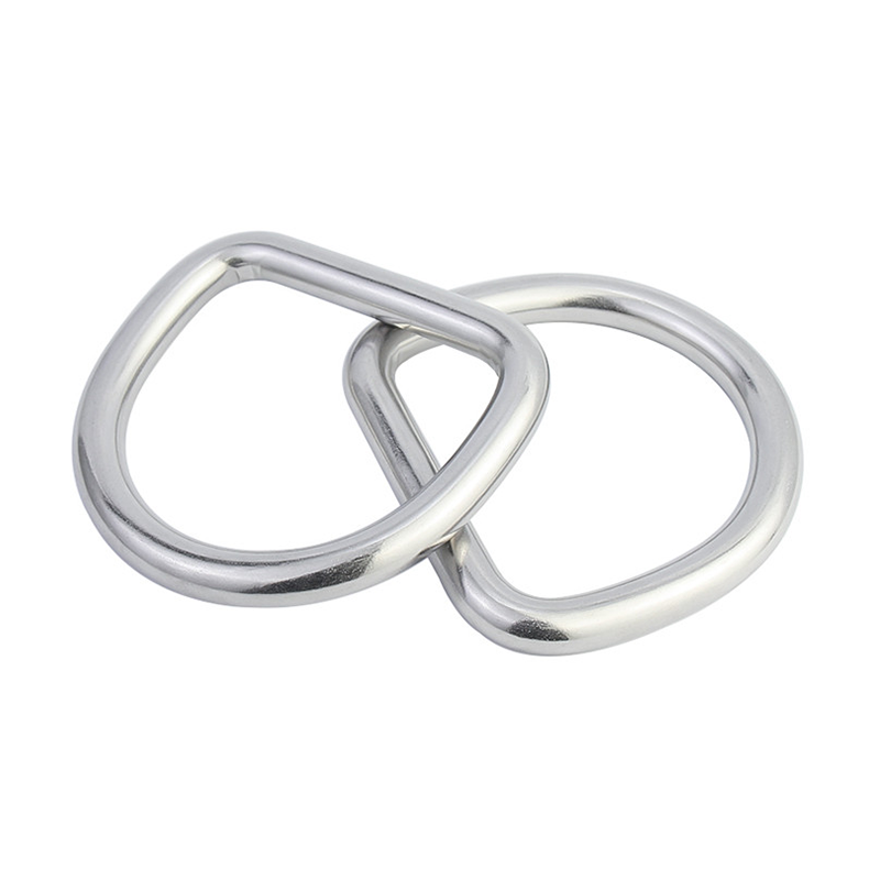 Factory Custom Size Stainless Steel Silver Ring For Bag Dog Collars Welded Seamless D Ring