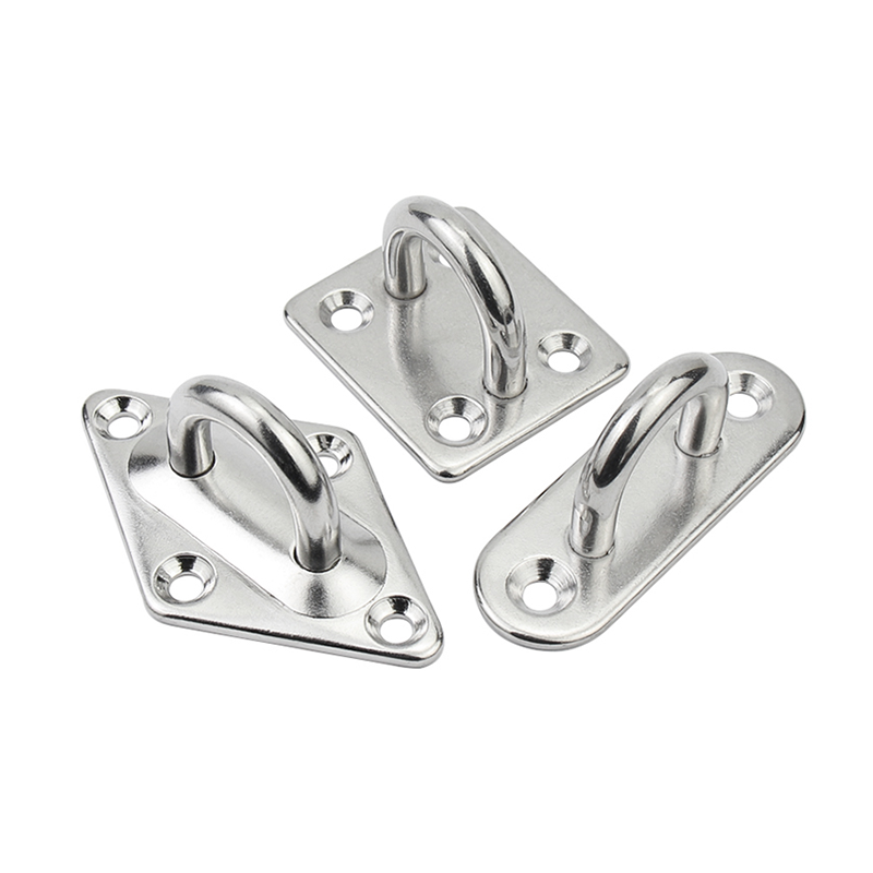 Stainless Steel Rectangular Eye Pad Ring Hook Ring Round Sail Cover Marine Hardware