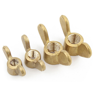 Fasteners Factory Yellow Brass Copper Brass Wing Nut Wing Butterfly Nuts Din315 With Rounded Rectangular Wing