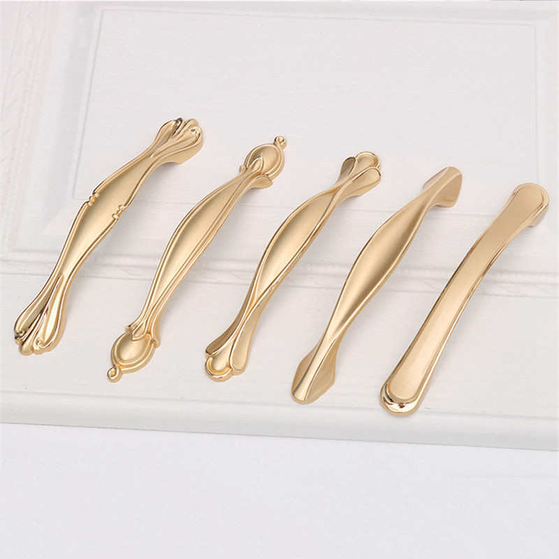 Furniture Matte Gold Zinc Alloy Kitchen Cabinet Handles Drawer Pulls Cupboard Handle