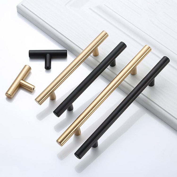 Modern Brushed Nickel Gold Black Stainless Steel Furniture Pulls Kitchen Cabinet Handles