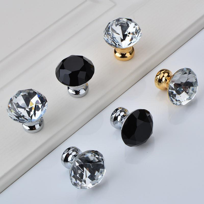 Knobs Drawer Knobs Diamond Style Decorative Furniture Handle Kitchen Acrylic Fancy Pull Cabinet Crystal Knobs Handles