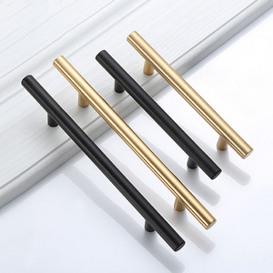 Modern Brushed Nickel Gold Black Stainless Steel Furniture Pulls Kitchen Cabinet Handles