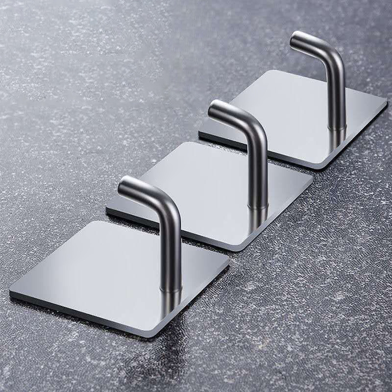 Matte Silver Wall Hook Stainless Steel Towel Coat Clothes Hooks Self Adhesive Holders For Hanging Clothes Bathroom Hook