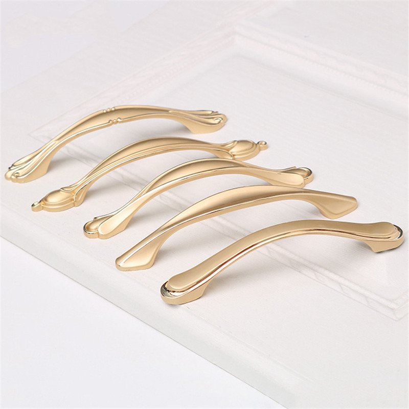 Furniture Matte Gold Zinc Alloy Kitchen Cabinet Handles Drawer Pulls Cupboard Handle