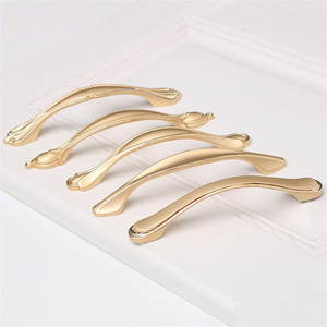 Furniture Matte Gold Zinc Alloy Kitchen Cabinet Handles Drawer Pulls Cupboard Handle