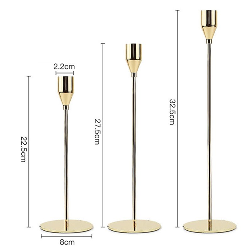 Vintage Taper Metal Candle Holders Gold Candle Stick Stand Table Centerpieces Candelabra For Wedding Party Decorations