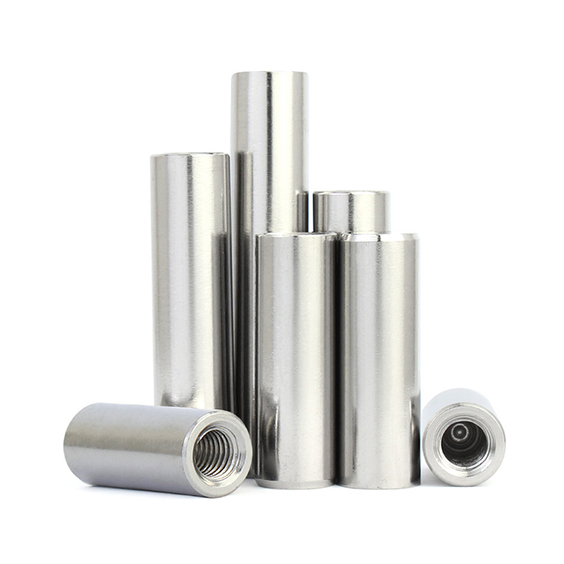 304 Stainless Steel M3 M4 M5 M6 M8 M10 M12 M14 M16 M20 Female Threaded Column Round Connect Sleeve Stud Rod