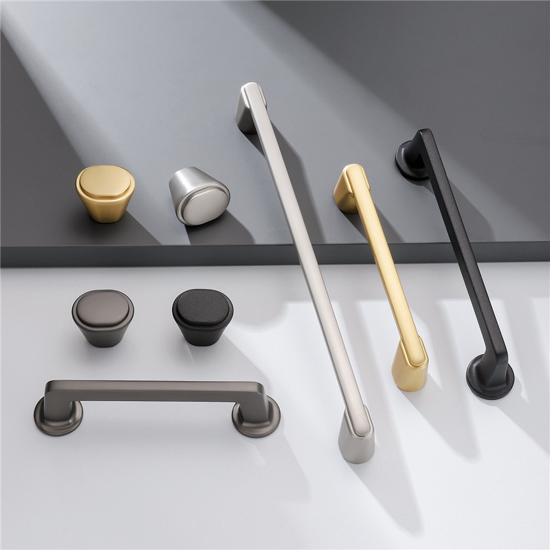 Simple American Cabinet Door Handles and Knobs Solid Zinc Alloy Cupboard Drawer Pulls Furniture Handle Door Hardware