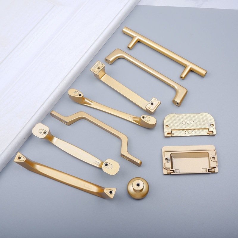 Furniture Decorative Drawer Wardrobe Door Pulls Handle Knob Kitchen Hardware Brushed Brass Gold Cabinet Handles