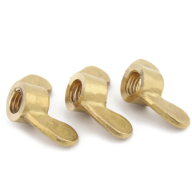 Fasteners Factory Yellow Brass Copper Brass Wing Nut Wing Butterfly Nuts Din315 With Rounded Rectangular Wing