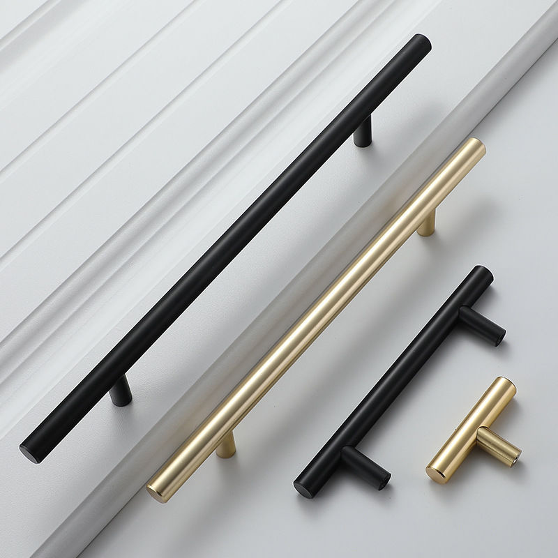 Modern Brushed Nickel Gold Black Stainless Steel Furniture Pulls Kitchen Cabinet Handles