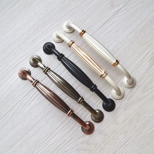 Cupboard Kitchen Pulls Zinc Alloy Cabinet Drawer Hardware European Fashion Antique Ivory White Black Wardrobe Dresser Handle