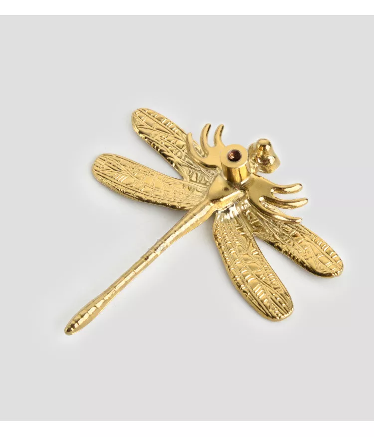 Brass Dragonfly Furniture Decoration Handles Gold Drawer Cabinet Door Cupboard Wardrobe Dresser Pulls Knobs