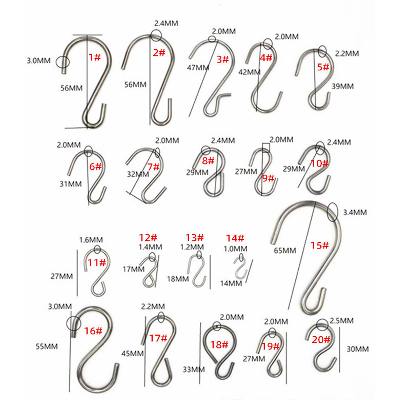 Oem Metal Large S Shape Steel Wire Hooks For Hanging