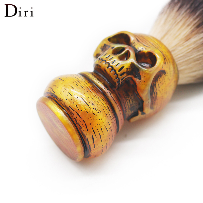 Custom Resin Halloween Beard Brush Skull Head Synthetic Salon Beard Shaving Brushes