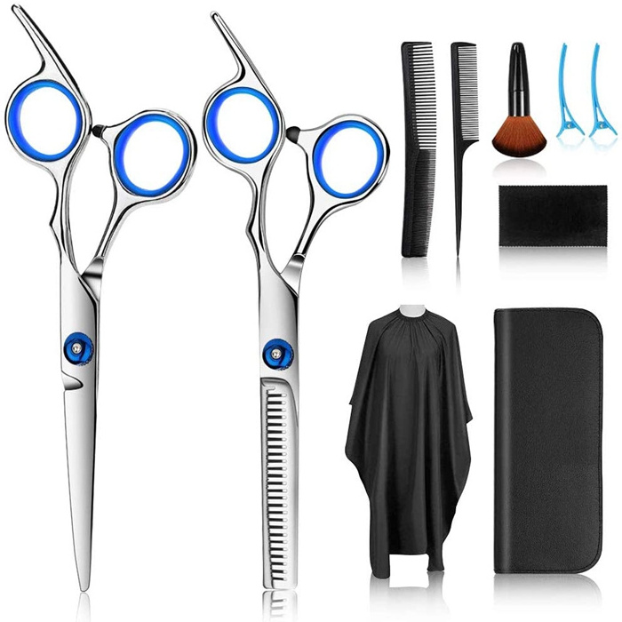 Professional Hair Cutting Scissors Kits Stainless Steel Hairdressing Shears Set Thinning/Texturizing Scissors for Barber/Salon