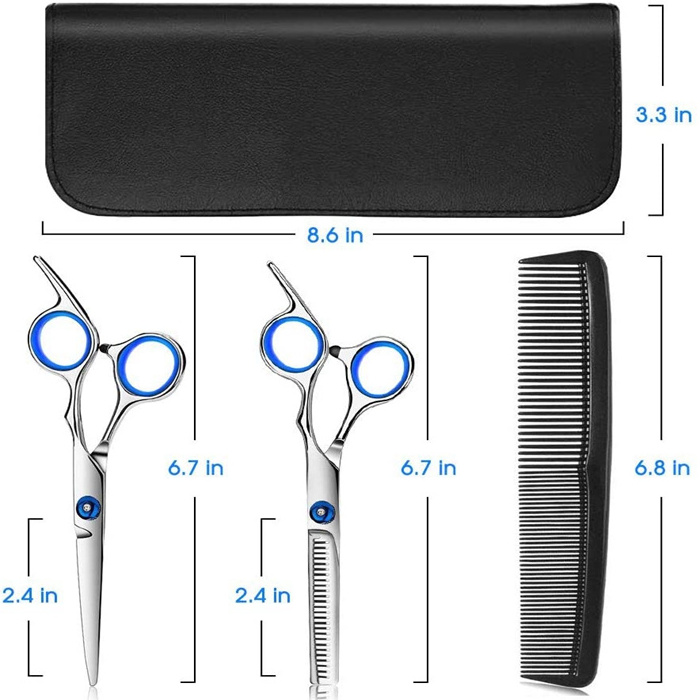 Professional Hair Cutting Scissors Kits Stainless Steel Hairdressing Shears Set Thinning/Texturizing Scissors for Barber/Salon