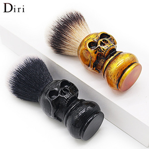 Custom Resin Halloween Beard Brush Skull Head Synthetic Salon Beard Shaving Brushes