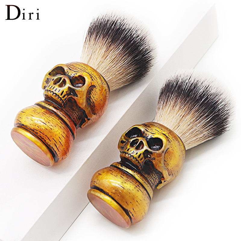 Custom Resin Halloween Beard Brush Skull Head Synthetic Salon Beard Shaving Brushes