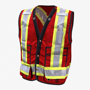 good quality reflective 5 pockets breakaway  safety vest class 2 logo