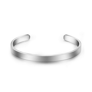 Open Cuff Bangles Bracelet for Men Women Fashion Jewelry Titanium Stainless Steel Silver Color Silver Plated Rose GOLD Color