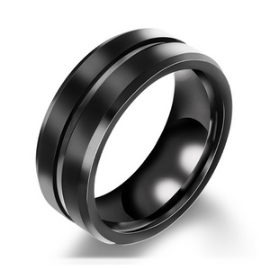 new arrival best quality stainless steel jewelry classic ring all black men's ring