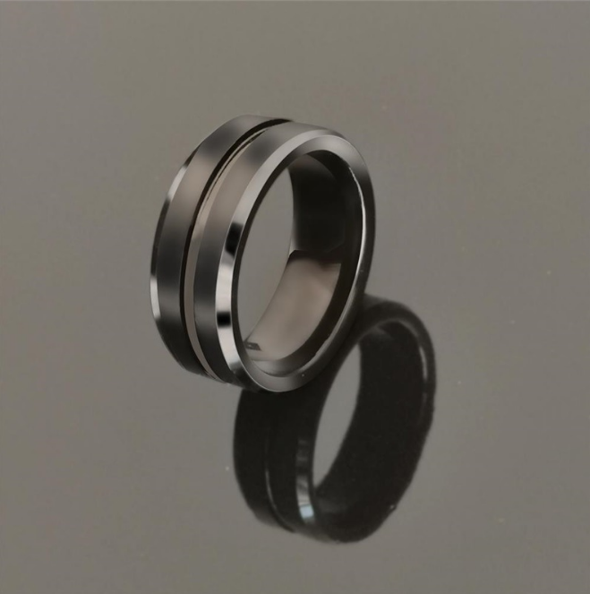 new arrival best quality stainless steel jewelry classic ring all black men's ring