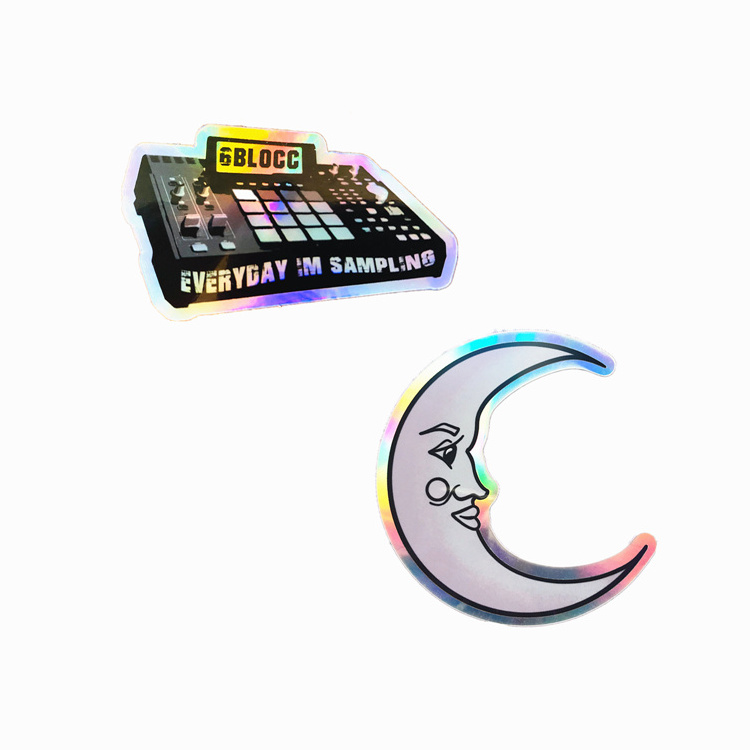 Waterproof Die Cut Sticker Holographic Sticker Logo Custom Bumper Skateboard Reflective Stickers