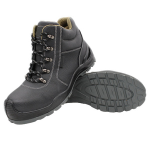 Construction steal toe  logger style  pull on leather western men's safety shoes work boots