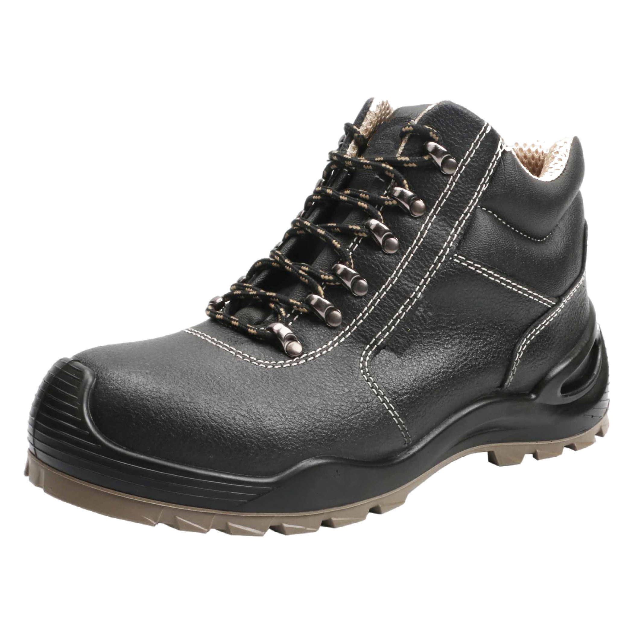 Construction steal toe  logger style  pull on leather western men's safety shoes work boots