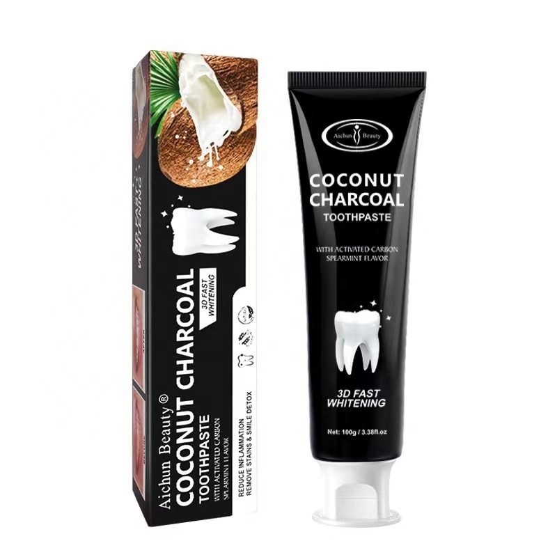 Aichun Beauty Customized Natural Active Teeth Whitening Coconut Black Bamboo Charcoal Toothpaste