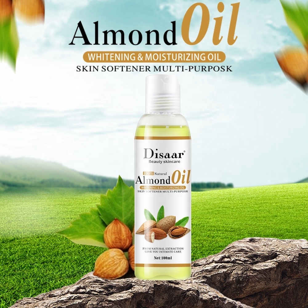 Disaar 100% Pure Natural Almond Body Massage Oil for skin care Whitening, Hydrating, Nourishing, Lightening Body Oil