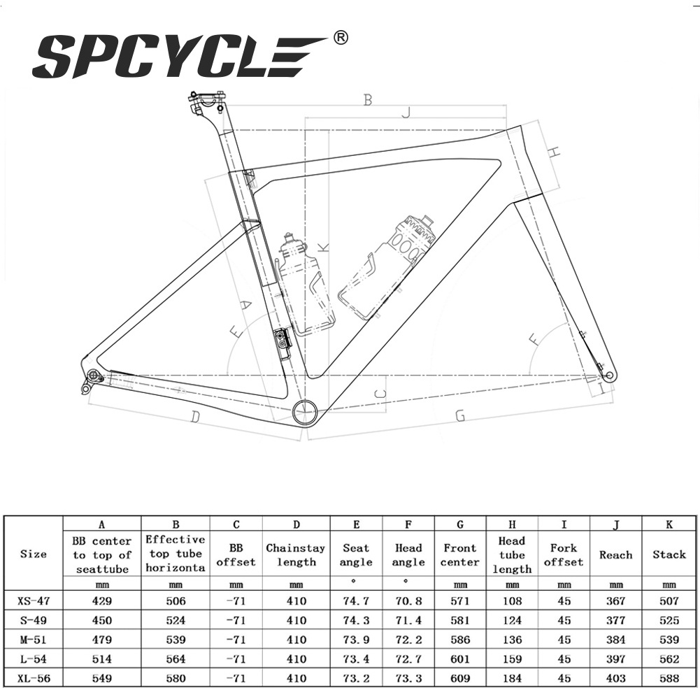 2022 New All Inner Cable Disc Road Carbon Frame T1000 Carbon Road Bike Frame Max Tire 700x32C Racing Bicycle Frameset