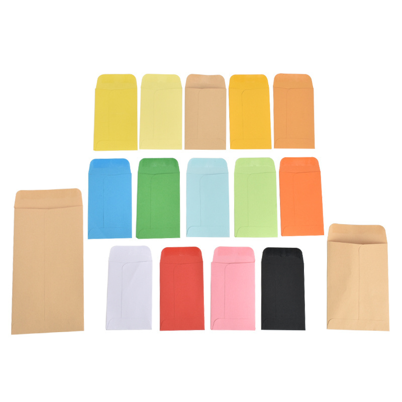 High quality golden kraft paper customize mini size coin envelope with gummed glue