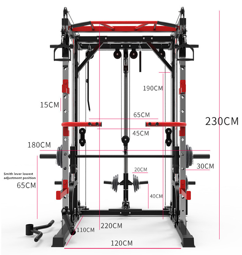 Discubrio Multi-Functional training rack Home Use Comprehensive Training Fitness Equipment Smith Machine Squat Rack