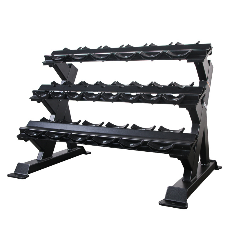 Fitness Gym Equipment 3 Tier Equipment Commercial Gym Use Dumbbell Storage Rack