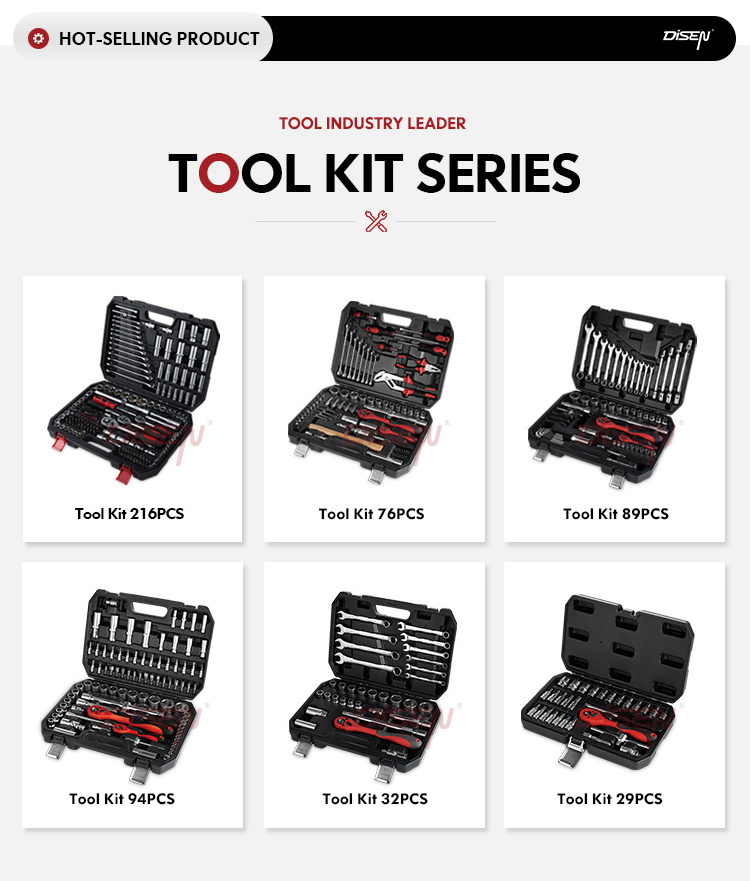 128 Pcs Power Tools Industrial Socket Truck Complete Mechanics Tool Kits Set Motorcycle With Box